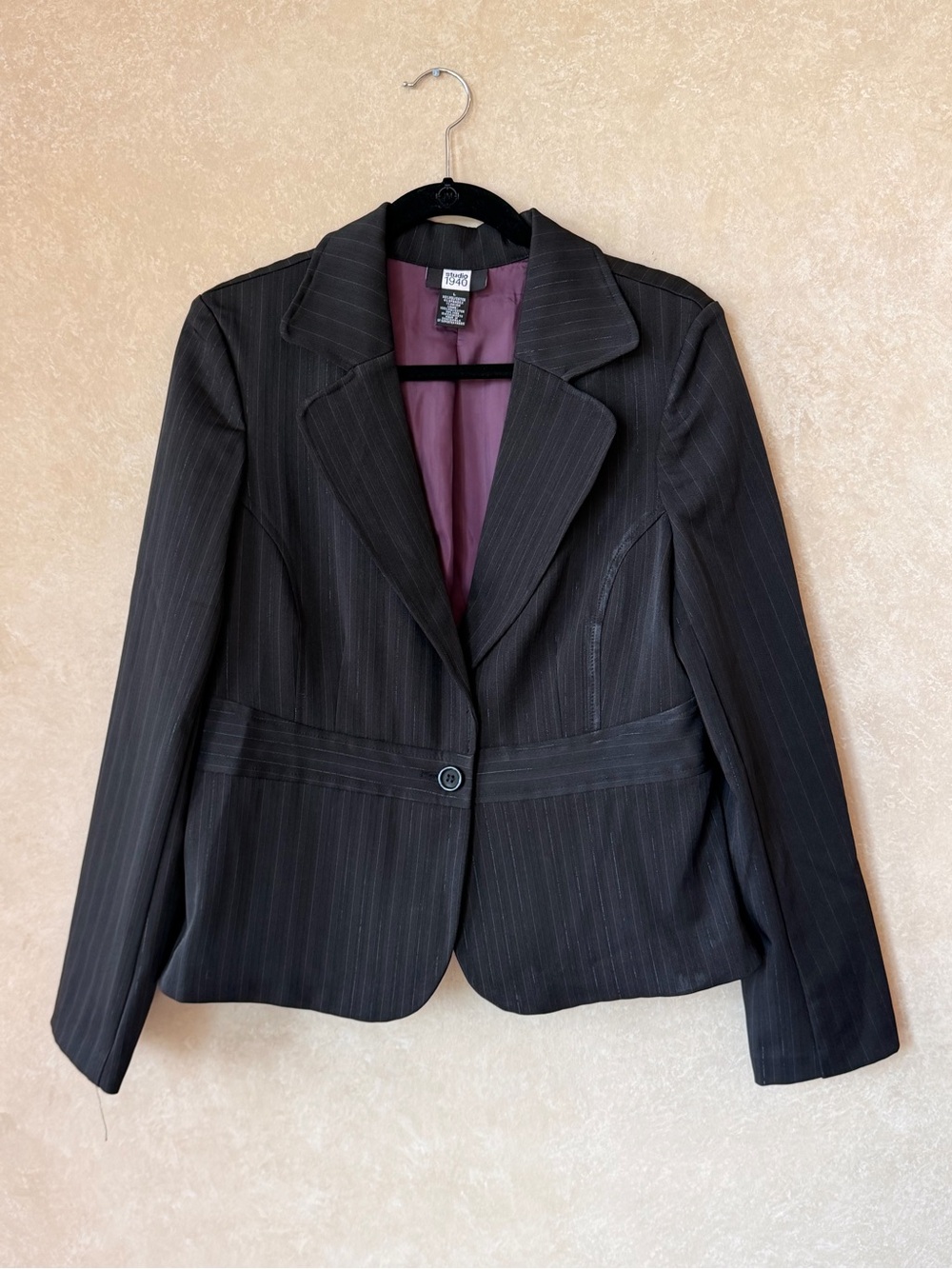 Vintage Studio 1940 Women’s Pinstriped Blazer Size L